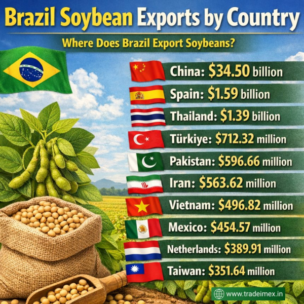 Brazil Soybean Exports Data 2025: Database of