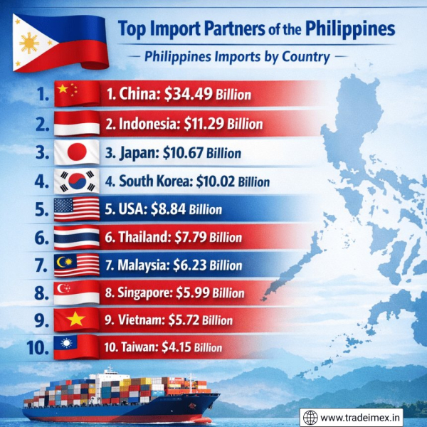 Топ-10 торговых партнеров Филиппин