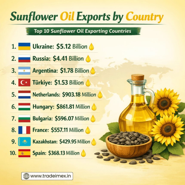 Latest Sunflower Oil Exports Data: Top Sunflower