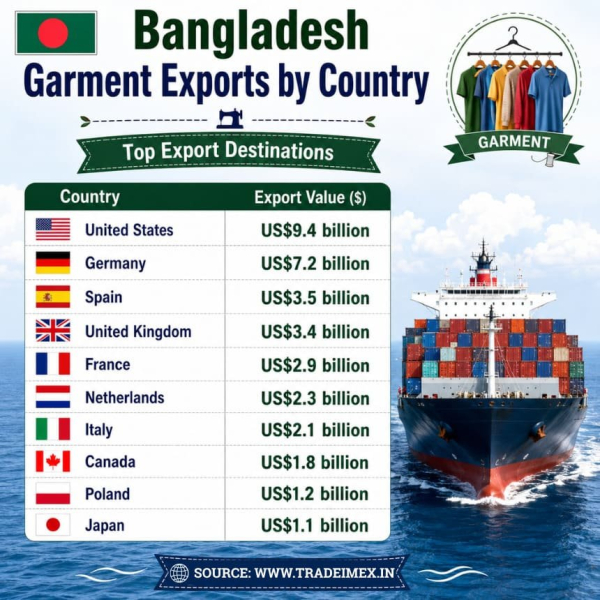 Bangladesh Garment Export Statistics 2025: Top Bangladesh