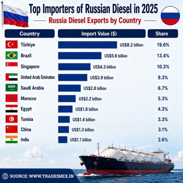 Ukraine-Russia War Disrupts Russia's Fuel Exports: Diesel
