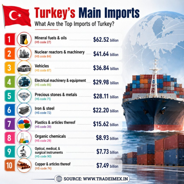 Turkey Import Export Data 2025-26: Major Turkey