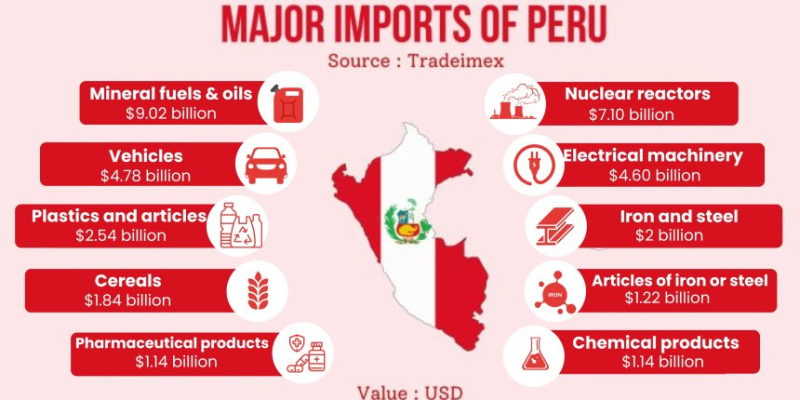 What are the major import and export